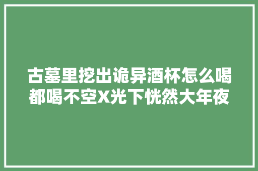 古墓里挖出诡异酒杯怎么喝都喝不空X光下恍然大年夜悟