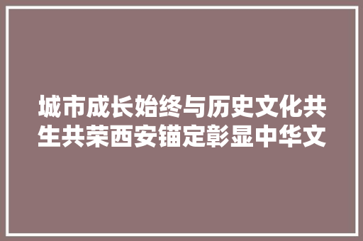 城市成长始终与历史文化共生共荣西安锚定彰显中华文明的世界人文之都