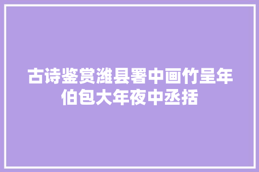 古诗鉴赏潍县署中画竹呈年伯包大年夜中丞括