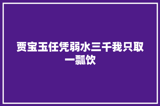 贾宝玉任凭弱水三千我只取一瓢饮