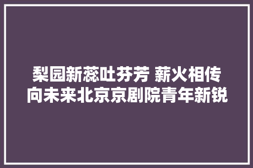 梨园新蕊吐芬芳 薪火相传向未来北京京剧院青年新锐王泳智成功上演望江亭