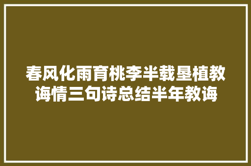 春风化雨育桃李半载垦植教诲情三句诗总结半年教诲