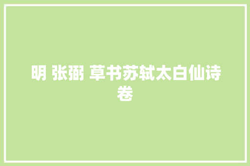 明 张弼 草书苏轼太白仙诗卷