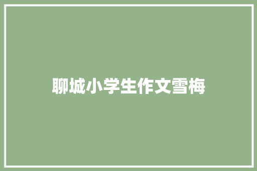 聊城小学生作文雪梅