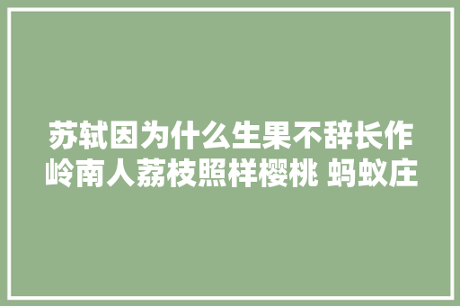 苏轼因为什么生果不辞长作岭南人荔枝照样樱桃 蚂蚁庄园谜底