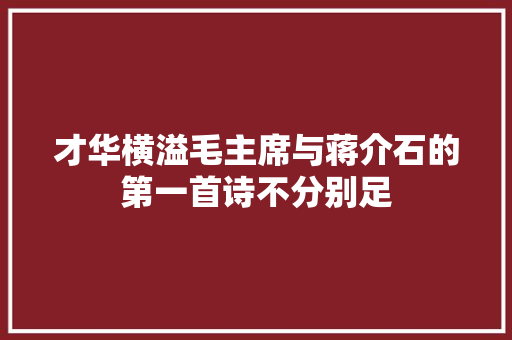 才华横溢毛主席与蒋介石的第一首诗不分别足