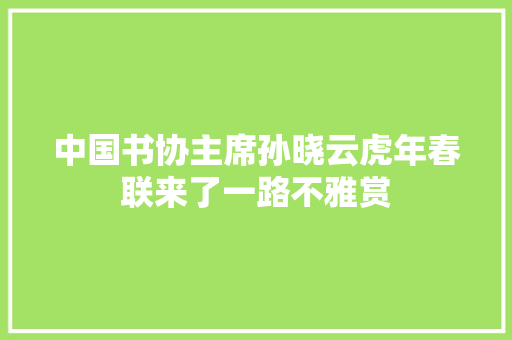 中国书协主席孙晓云虎年春联来了一路不雅赏
