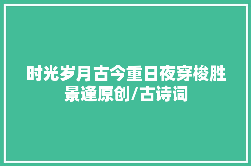 时光岁月古今重日夜穿梭胜景逢原创/古诗词