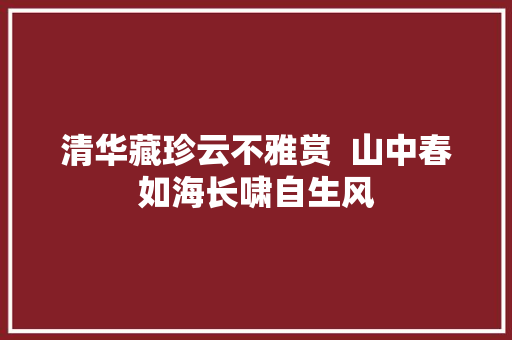 清华藏珍云不雅赏  山中春如海长啸自生风