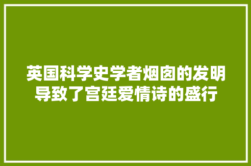 英国科学史学者烟囱的发明导致了宫廷爱情诗的盛行