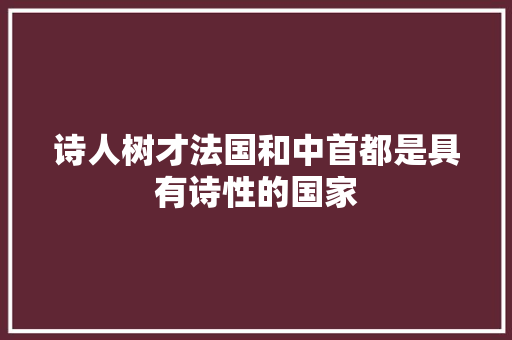 诗人树才法国和中首都是具有诗性的国家