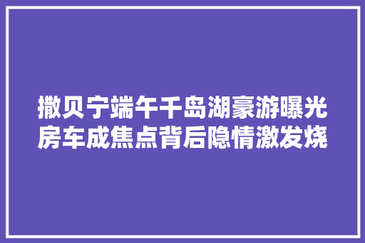 撒贝宁端午千岛湖豪游曝光房车成焦点背后隐情激发烧议