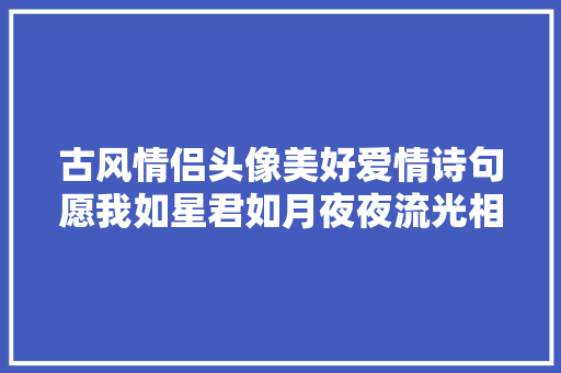 古风情侣头像美好爱情诗句愿我如星君如月夜夜流光相皎洁