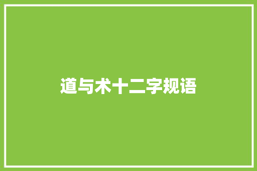 道与术十二字规语