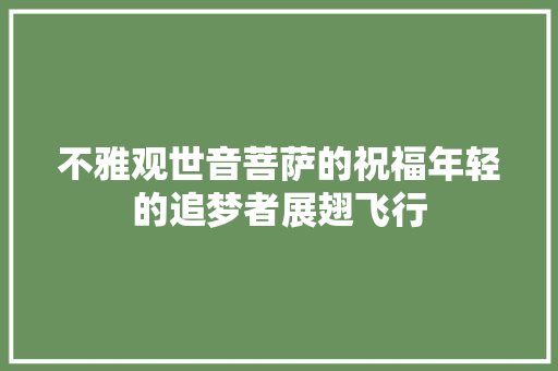 不雅观世音菩萨的祝福年轻的追梦者展翅飞行