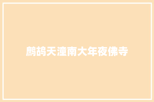 鹧鸪天潼南大年夜佛寺