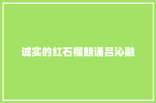 诚实的红石榴朗诵吕沁融