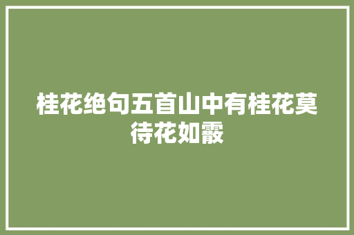 桂花绝句五首山中有桂花莫待花如霰