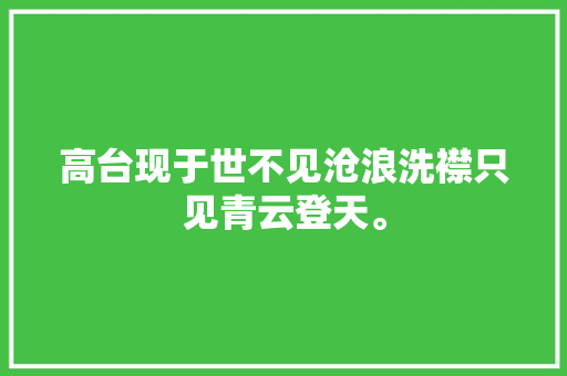 高台现于世不见沧浪洗襟只见青云登天。