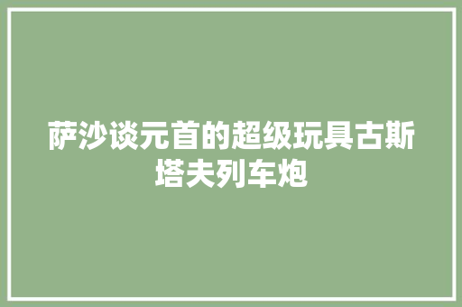 萨沙谈元首的超级玩具古斯塔夫列车炮