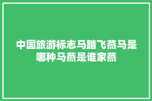 中国旅游标志马踏飞燕马是哪种马燕是谁家燕
