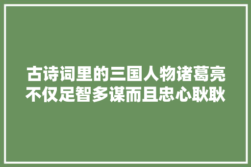 古诗词里的三国人物诸葛亮不仅足智多谋而且忠心耿耿