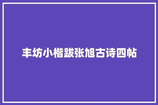丰坊小楷跋张旭古诗四帖