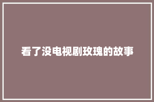 看了没电视剧玫瑰的故事