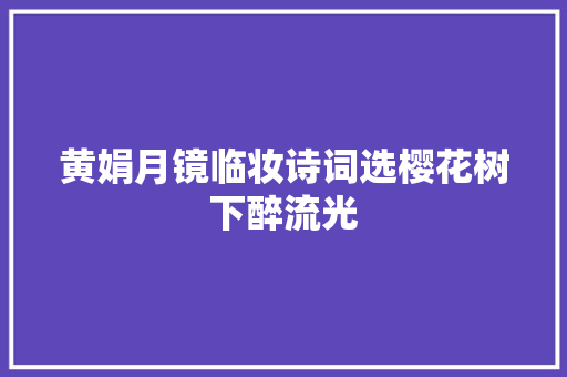 黄娟月镜临妆诗词选樱花树下醉流光