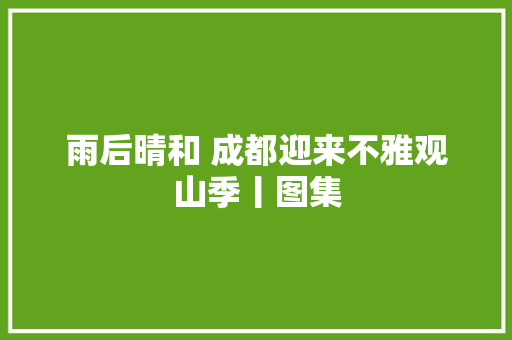 雨后晴和 成都迎来不雅观山季丨图集