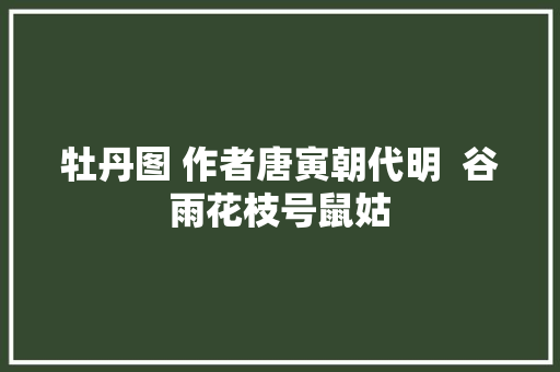 牡丹图 作者唐寅朝代明  谷雨花枝号鼠姑