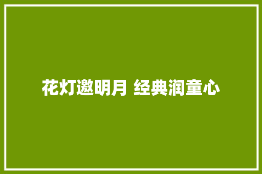 花灯邀明月 经典润童心