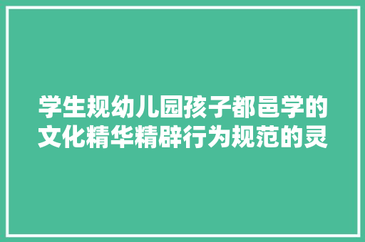 学生规幼儿园孩子都邑学的文化精华精辟行为规范的灵魂师