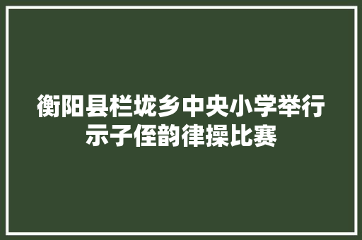 衡阳县栏垅乡中央小学举行示子侄韵律操比赛