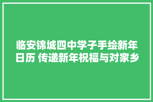 临安锦城四中学子手绘新年日历 传递新年祝福与对家乡的爱