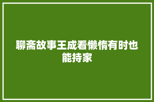 聊斋故事王成看懒惰有时也能持家