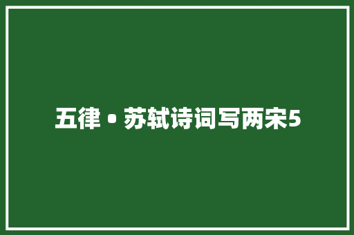 五律 • 苏轼诗词写两宋5