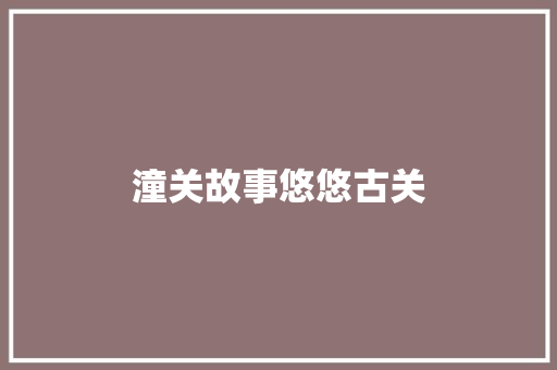 潼关故事悠悠古关