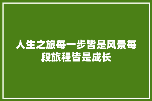 人生之旅每一步皆是风景每段旅程皆是成长 人生之旅每一步皆是风景每段旅程皆是成长