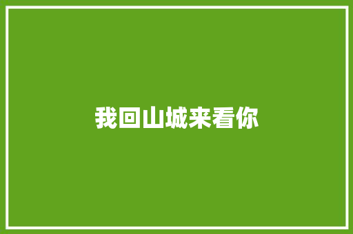 我回山城来看你