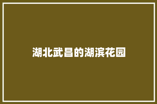 湖北武昌的湖滨花园