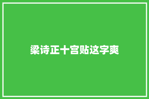 梁诗正十宫贴这字爽