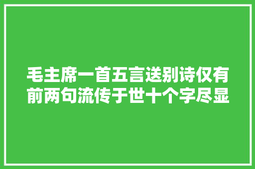 毛主席一首五言送别诗仅有前两句流传于世十个字尽显豪放之气