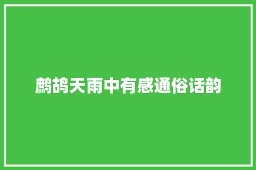 鹧鸪天雨中有感通俗话韵