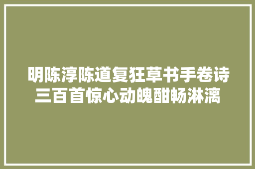 明陈淳陈道复狂草书手卷诗三百首惊心动魄酣畅淋漓 明陈淳陈道复狂草书手卷诗三百首惊心动魄酣畅淋漓