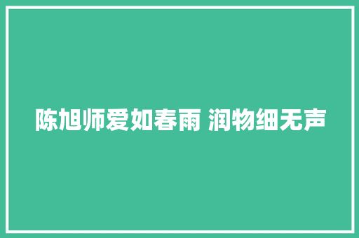 陈旭师爱如春雨 润物细无声