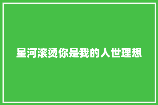 星河滚烫你是我的人世理想