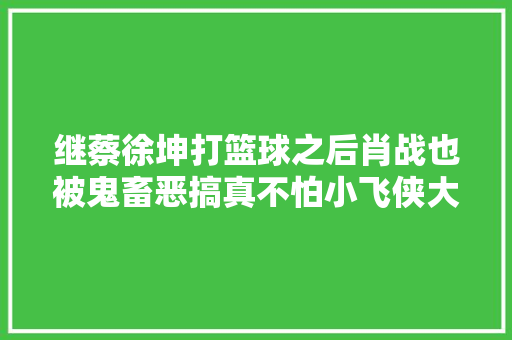 继蔡徐坤打篮球之后肖战也被鬼畜恶搞真不怕小飞侠大年夜闹B站