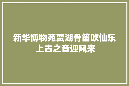 新华博物苑贾湖骨笛吹仙乐 上古之音迎风来