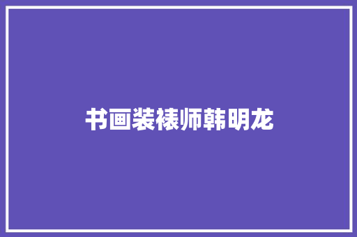 书画装裱师韩明龙